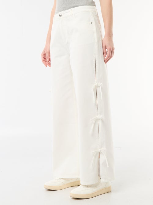 Pantalon large femme à taille standard - Kiabi