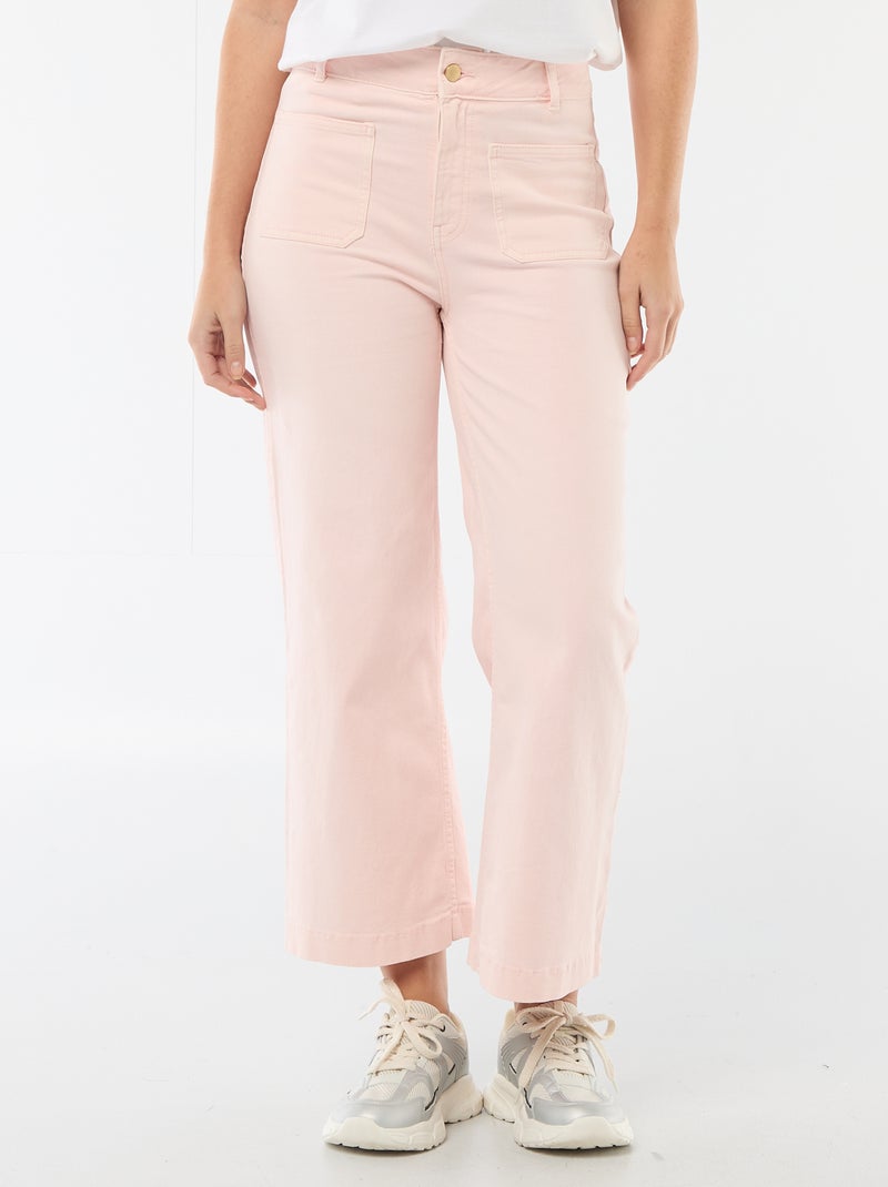 Pantalon large femme à taille standard Rose - Kiabi