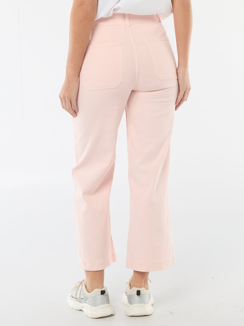 Pantalon large femme à taille standard Rose - Kiabi