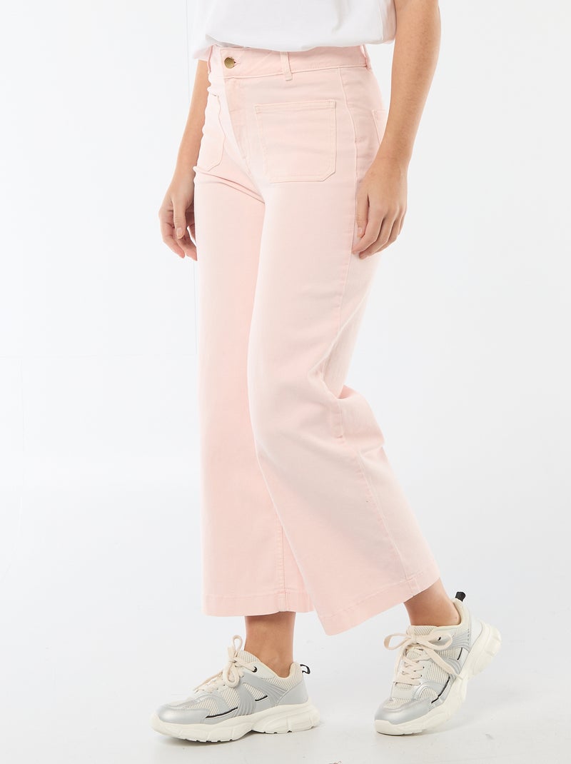 Pantalon large femme à taille standard Rose - Kiabi
