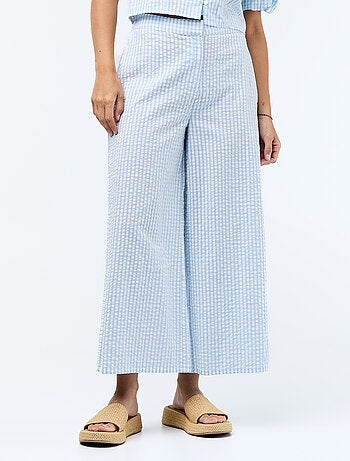 Pantalon large femme carreaux