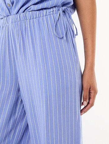 Pantalon femme ample en chaîne et trame léger