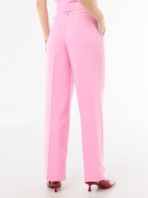 Pantalon large femme en chaîne et trame - Kiabi