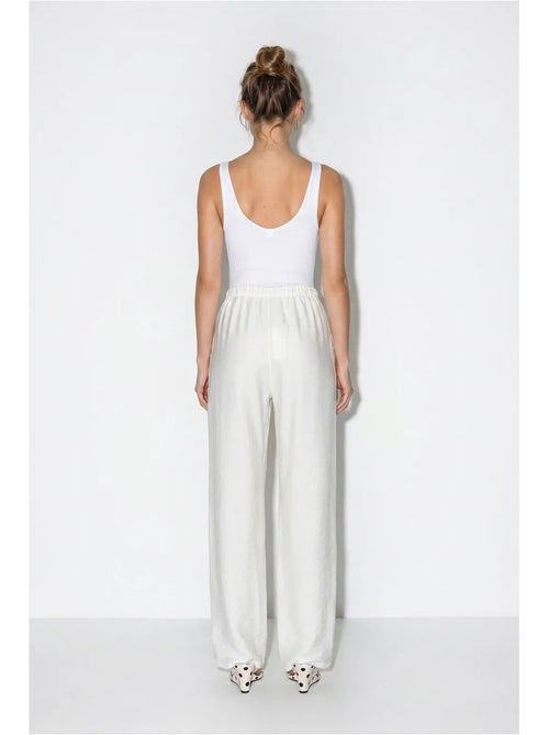 Pantalon large femme en crêpe lucci - Kiabi