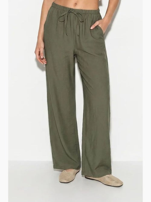Pantalon large femme en crêpe lucci - Kiabi