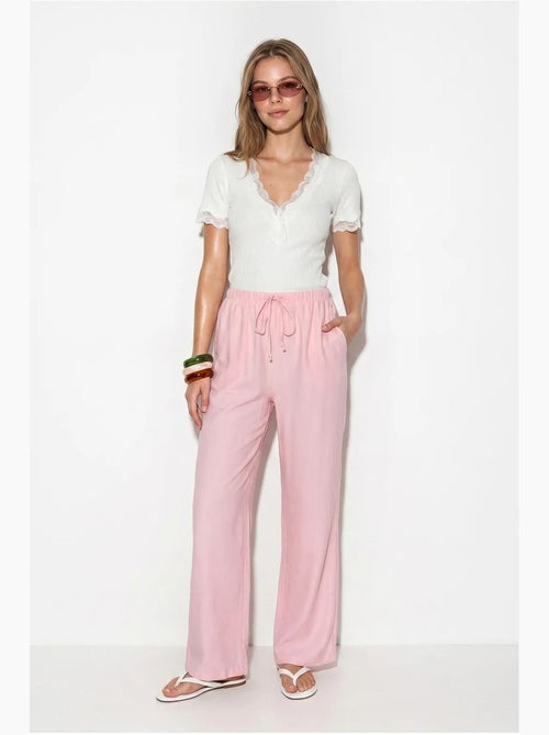 Pantalon large femme en crêpe lucci - Kiabi Pantalon large femme en crêpe lucci - Kiabi