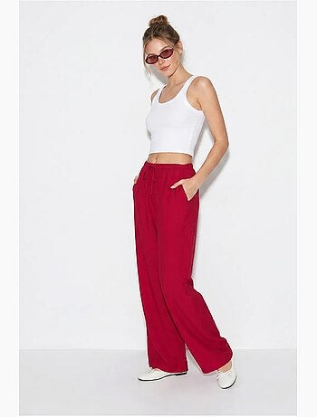 Pantalon large femme en crêpe lucci