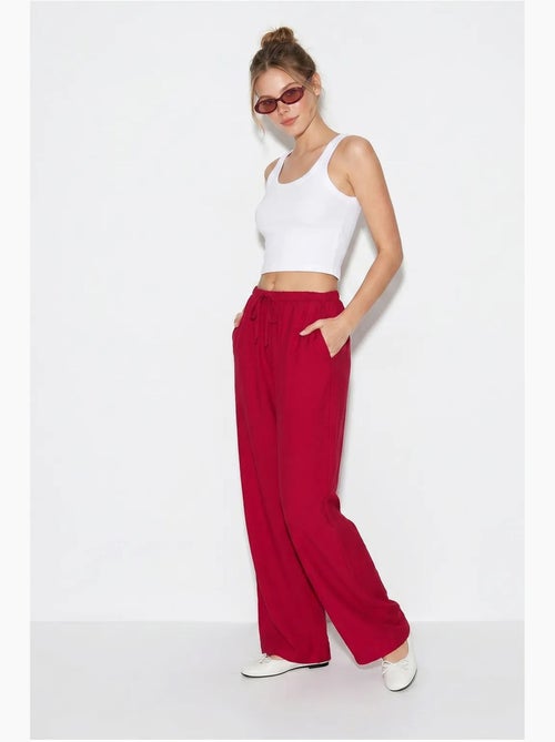 Pantalon large femme en crêpe lucci - Kiabi Pantalon large femme en crêpe lucci - Kiabi