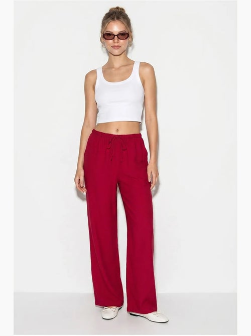 Pantalon large femme en crêpe lucci - Kiabi Pantalon large femme en crêpe lucci - Kiabi