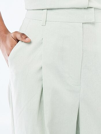 Pantalon large femme en lin léger