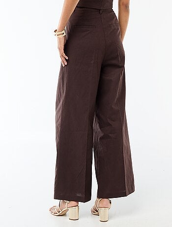 Pantalon large femme en lin léger