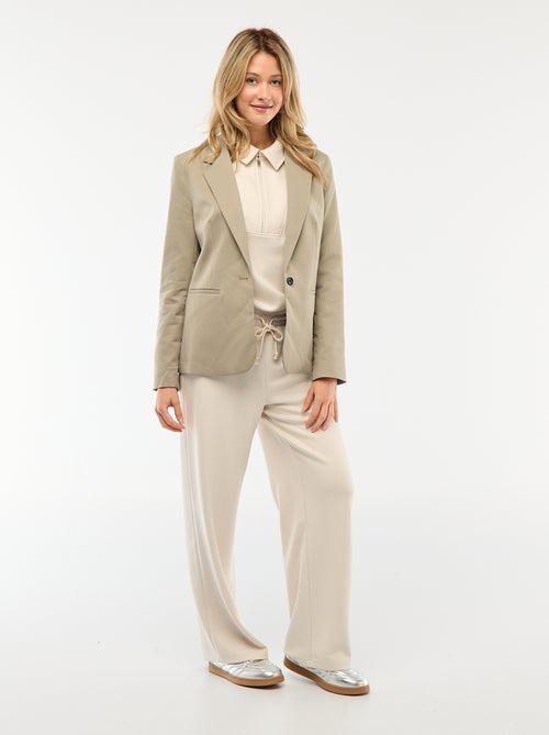 Pantalon large femme en maille lourde - Kiabi