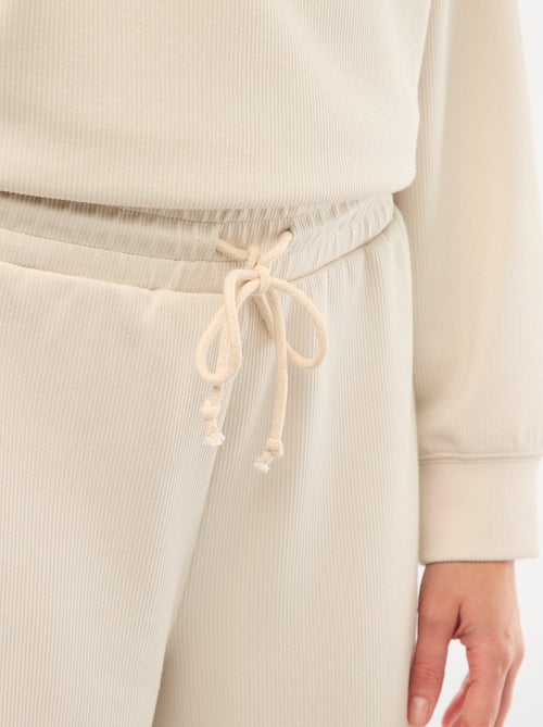 Pantalon large femme en maille lourde - Kiabi