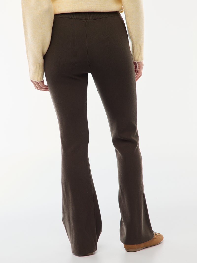 Pantalon large femme en maille lourde Noir - Kiabi