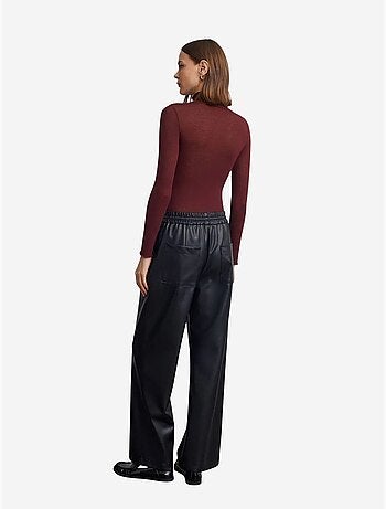 Pantalon large femme en similicuir dilvin