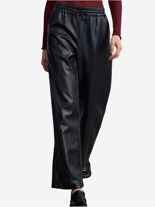 Pantalon large femme en similicuir dilvin - Kiabi Pantalon large femme en similicuir dilvin - Kiabi