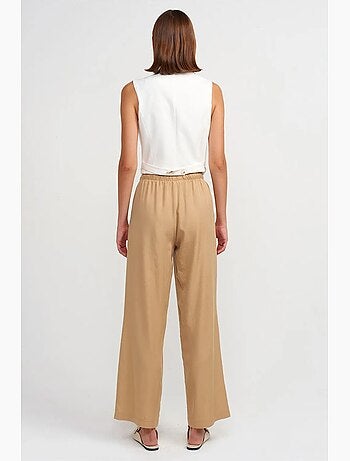 Pantalon large femme en tencel avec taille à cordon dilvin