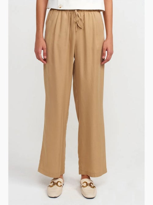 Pantalon large femme en tencel avec taille à cordon dilvin - Kiabi Pantalon large femme en tencel avec taille à cordon dilvin - Kiabi