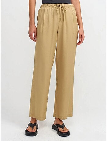 Pantalon large femme en tencel avec taille à cordon dilvin