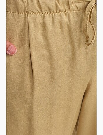Pantalon large femme en tencel avec taille à cordon dilvin