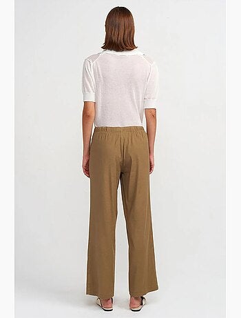 Pantalon large femme en tencel avec taille à cordon dilvin