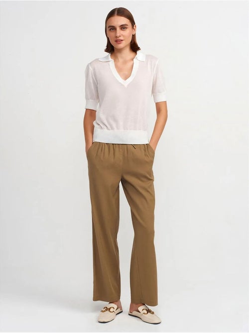 Pantalon large femme en tencel avec taille à cordon dilvin - Kiabi Pantalon large femme en tencel avec taille à cordon dilvin - Kiabi