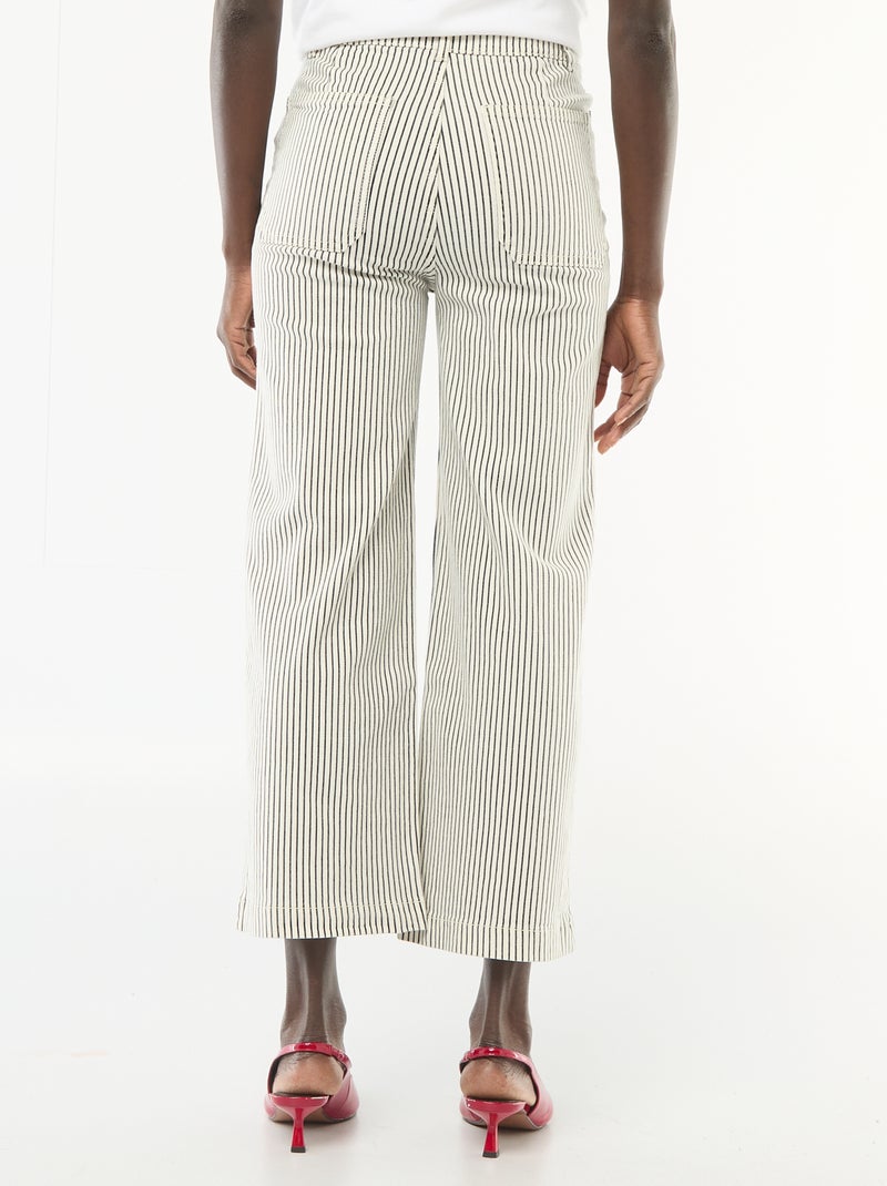 Pantalon large femme fantaisie Blanc rayé - Kiabi