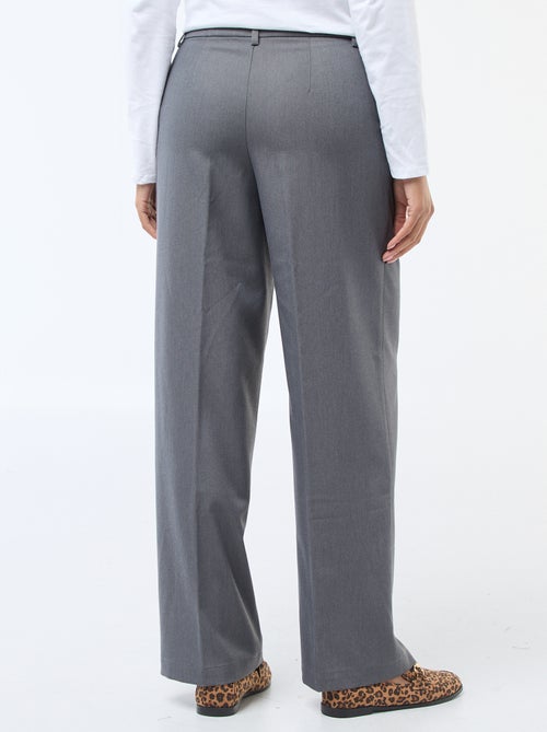 Pantalon large femme fluide à ceinture - Kiabi