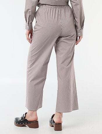 Pantalon large femme rayé fantaisie