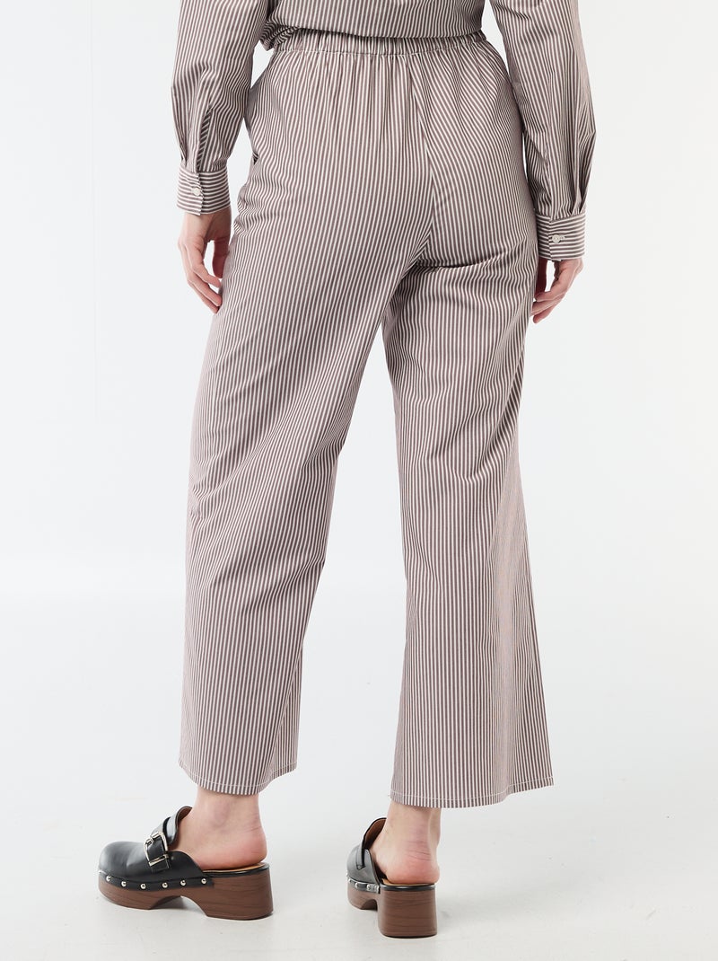 Pantalon large femme imprimé fantaisie Beige - Kiabi
