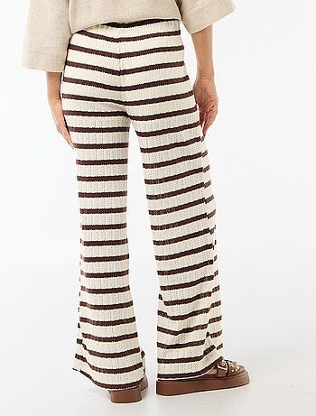 Pantalon large en maille légère femme