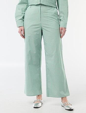 Pantalon large femme rayé fantaisie