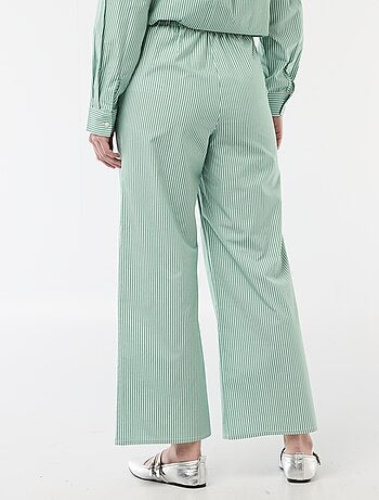 Pantalon large femme rayé fantaisie