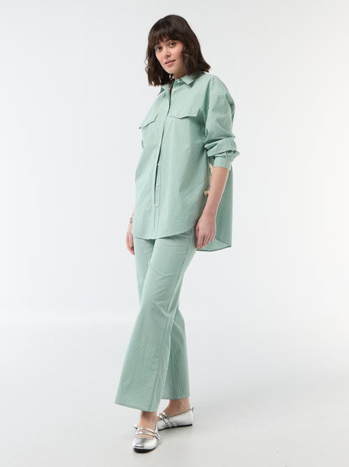 Pantalon large femme rayé fantaisie - Kiabi
