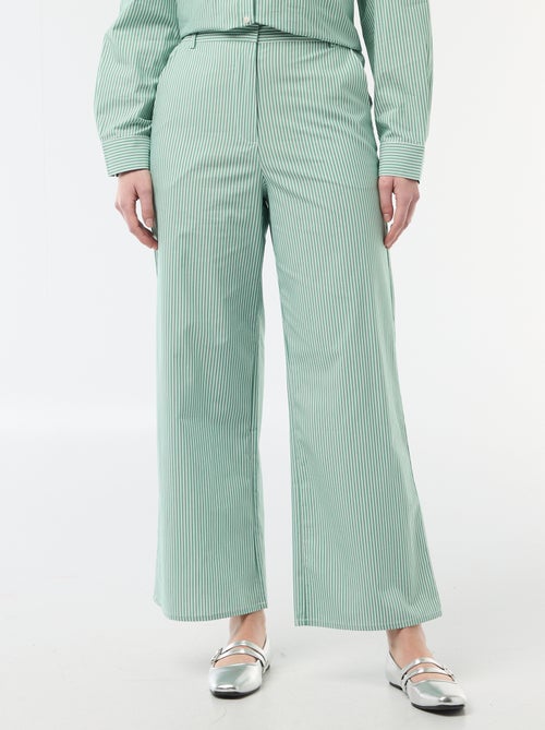 Pantalon large femme rayé fantaisie - Kiabi