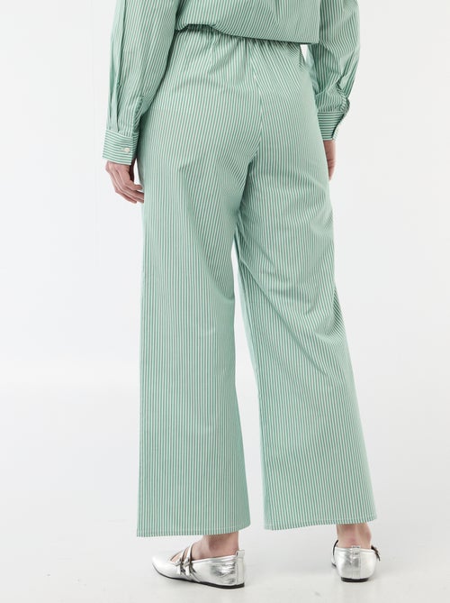 Pantalon large femme rayé fantaisie - Kiabi