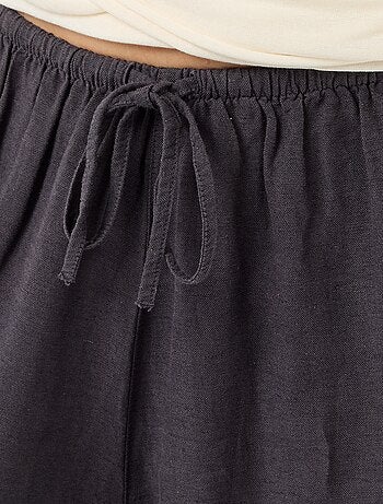 Pantalon large femme taille élastiquée à bas resserré