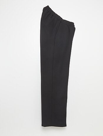 Pantalon large femme taille haute en maille légère