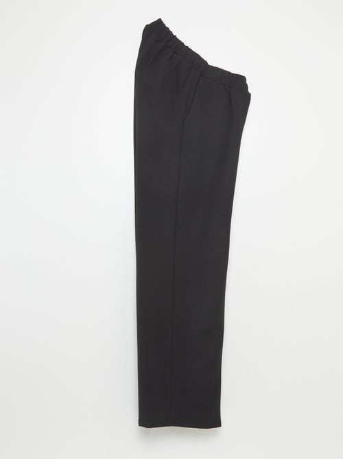 Pantalon large femme taille haute en maille légère - Kiabi