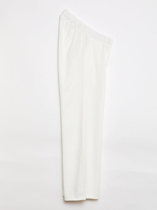 Pantalon large femme uni taille haute - Kiabi