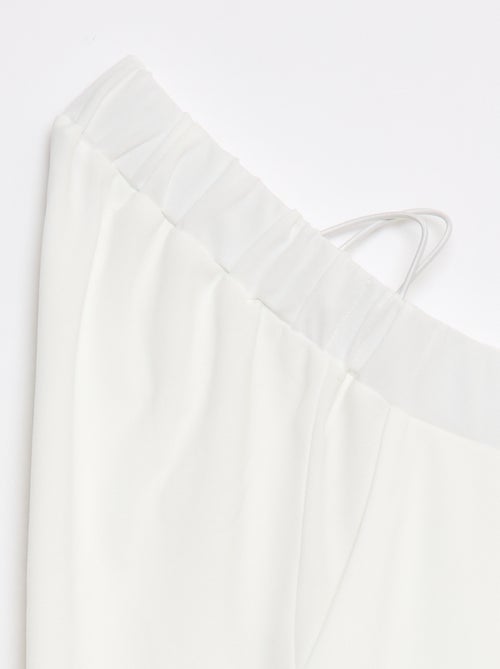 Pantalon large femme uni taille haute - Kiabi