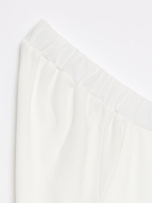 Pantalon large femme uni taille haute - Kiabi