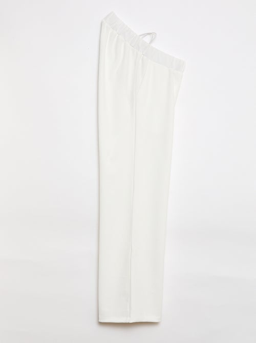 Pantalon large femme uni taille haute - Kiabi