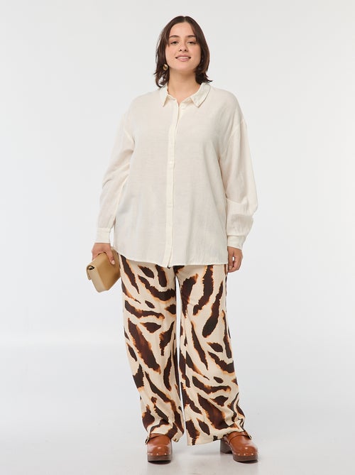 Pantalon large fluide avec motif all over - Kiabi