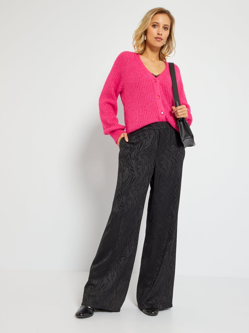 Pantalon large fluide Noir - Kiabi