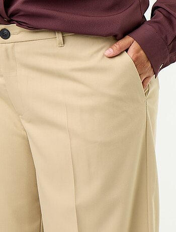 Pantalon large femme à taille haute