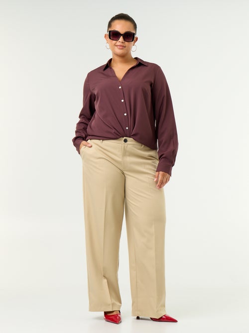 Pantalon large fluide uni - Kiabi Pantalon large fluide uni - Kiabi