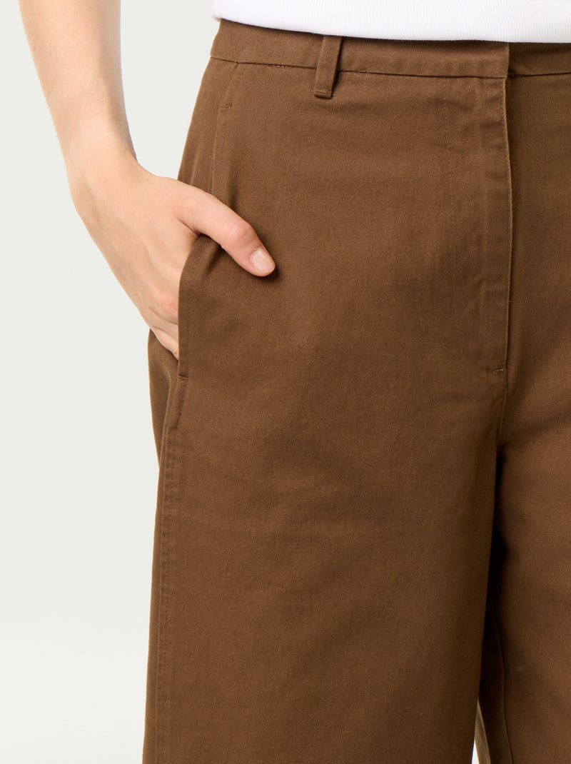 Pantalon large forme barrel Marron - Kiabi