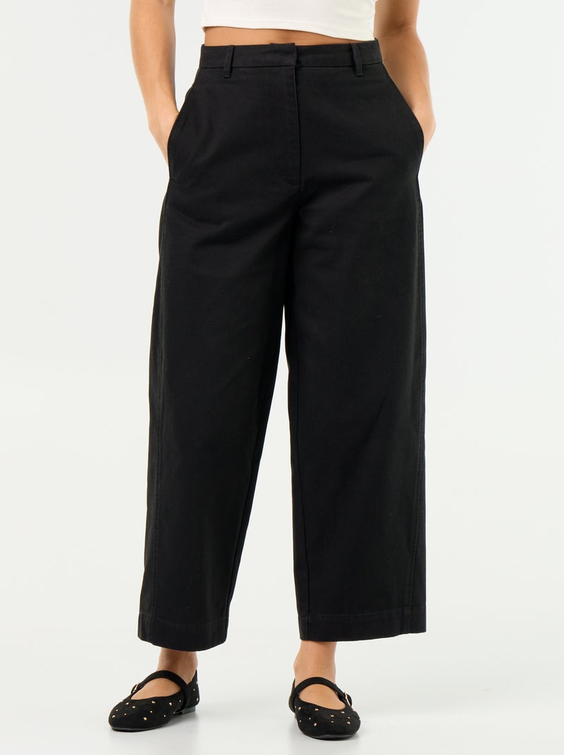 Pantalon large forme barrel Noir - Kiabi