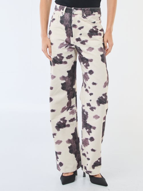 Pantalon large imprimé vache femme - Kiabi